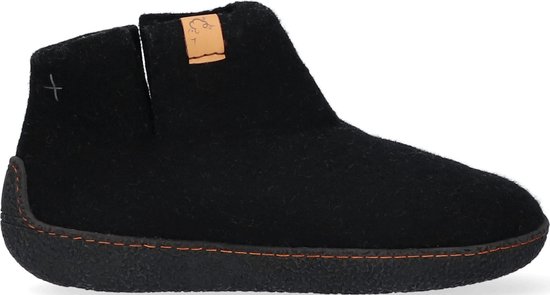 Tofvel Rabara Wolvilt Sloffen Black | Zwart | Wolvilt | Maat 46 | TF200036