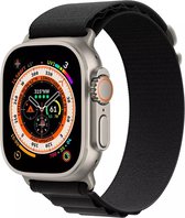 Smartwatchbandje Alpine By Ossora - Zwart - Geschikt voor Apple Watch bandje 42 / 44 / 45 / Ultra / 49mm - Nylon bandje - Apple Watch Ultra Alpine