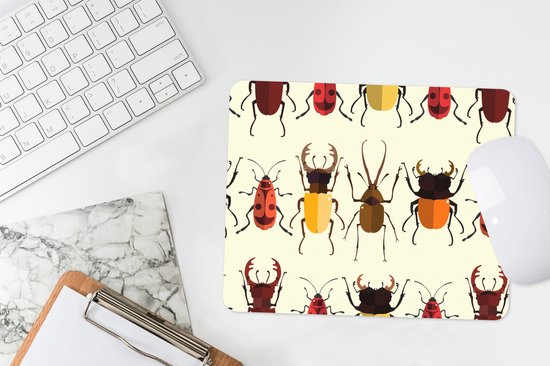 Muismat 23x19 cm - Mousepad Kever - Patronen - Insecten - Muismatten