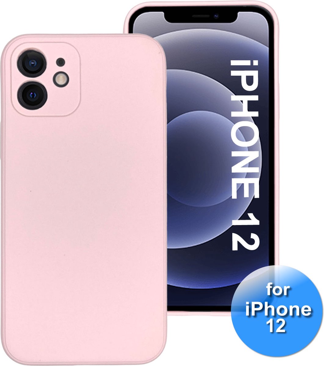 Hoesje geschikt voor iPhone 12 - telefoonhoesje - Back Cover - Siliconen - Roze