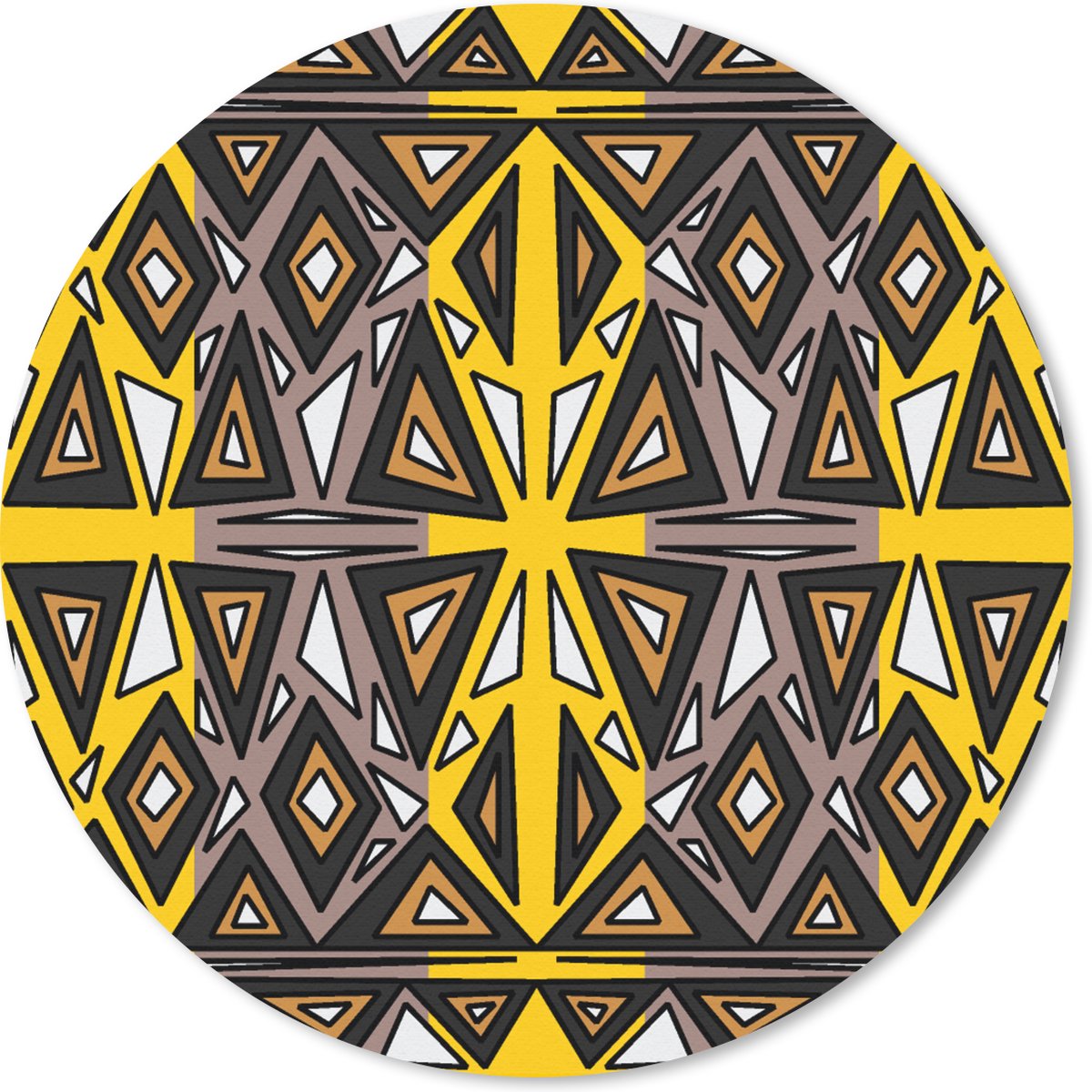 Muismat rond 20x20 cm - Mousepad Afrika - Geometrie - Patronen - Ronde muismatten