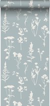 ESTAhome behangpapier veldbloemen lichtblauw - 139394 - 0,53 x 10,05 m