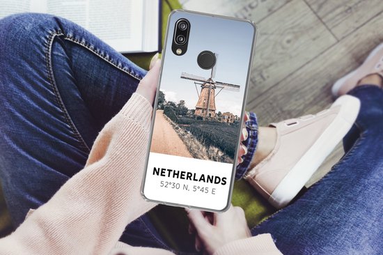Coque Huawei P20 Lite (2020) - Pays- Nederland - Moulin - Prairie - Coque de téléphone en Siliconen