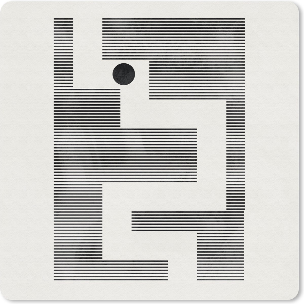 Muismat 20x20 cm - Mousepad Doolhof - Abstract - Minimalisme - Muismatten