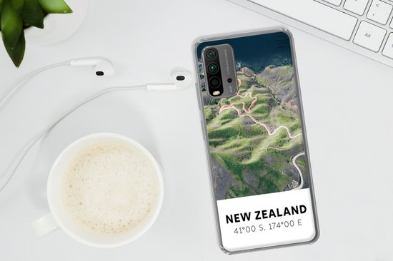 Coque de téléphone compatible avec Xiaomi et Redmi 9T - Nouvelle-Zélande - Water - Vert - Plage - Coque en Siliconen pour téléphone Coque de téléphone
