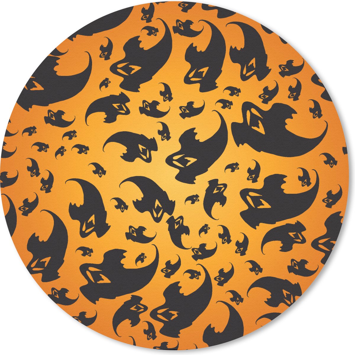 Muismat rond 20x20 cm - Mousepad Halloween - Oranje - Patronen - Ronde muismatten