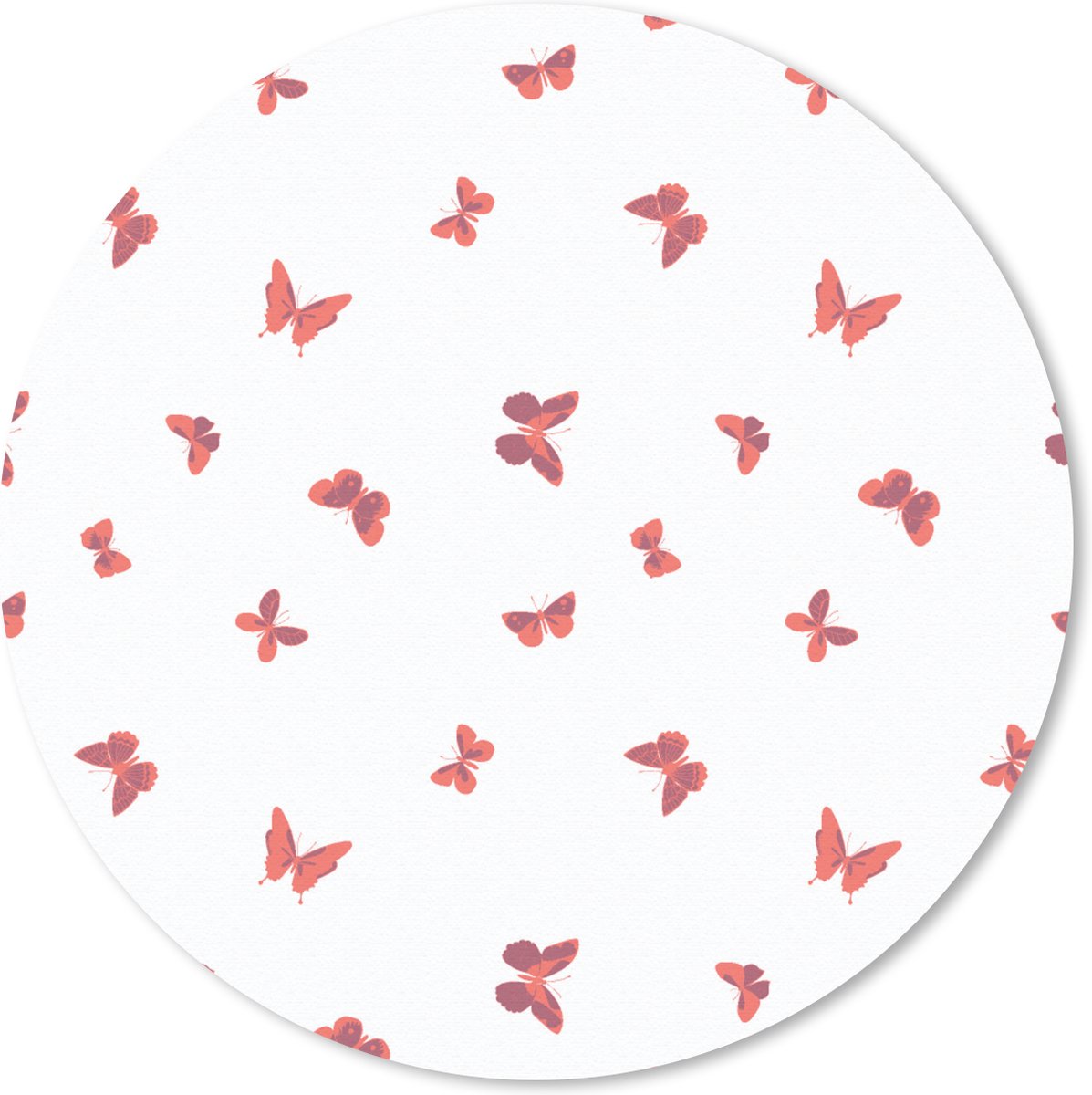 Muismat rond 50x50 cm - Mousepad Vlinders - Patronen - Dieren - Ronde muismatten