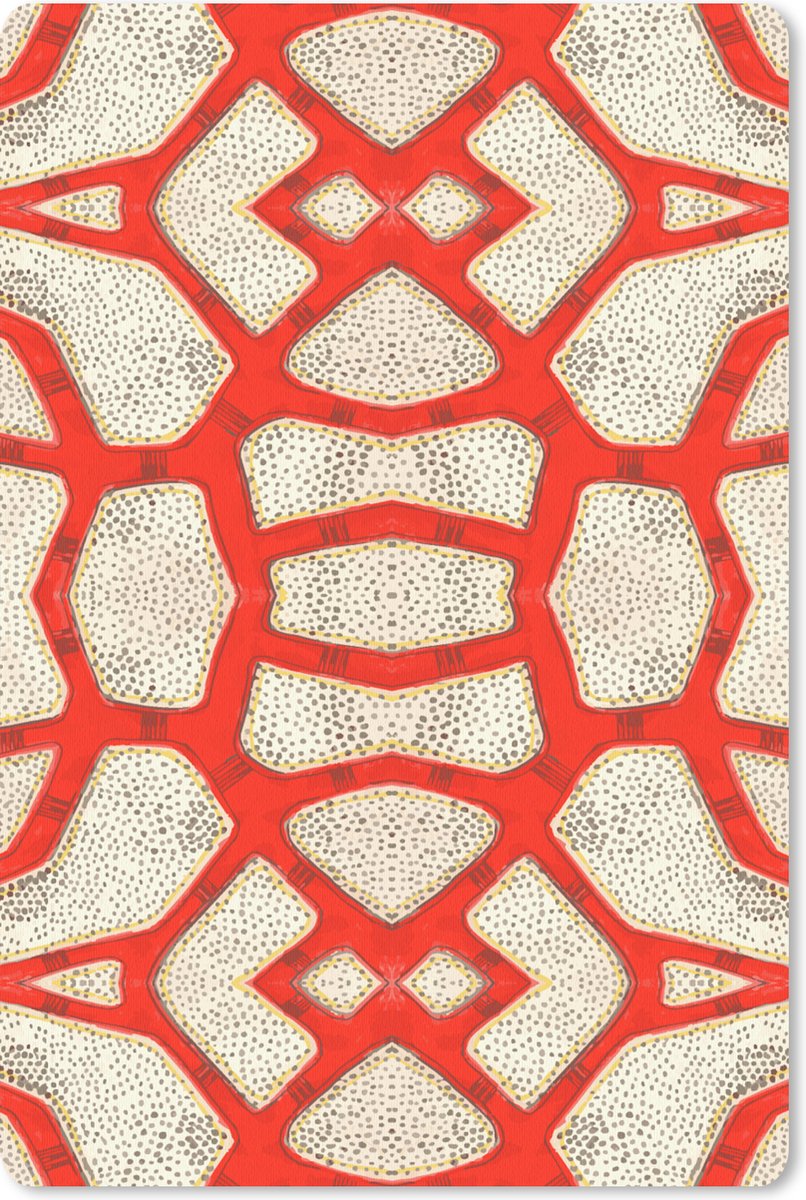 Muismat 18x27 cm - Mousepad Koraal - Rood - Wit - Design - Muismatten