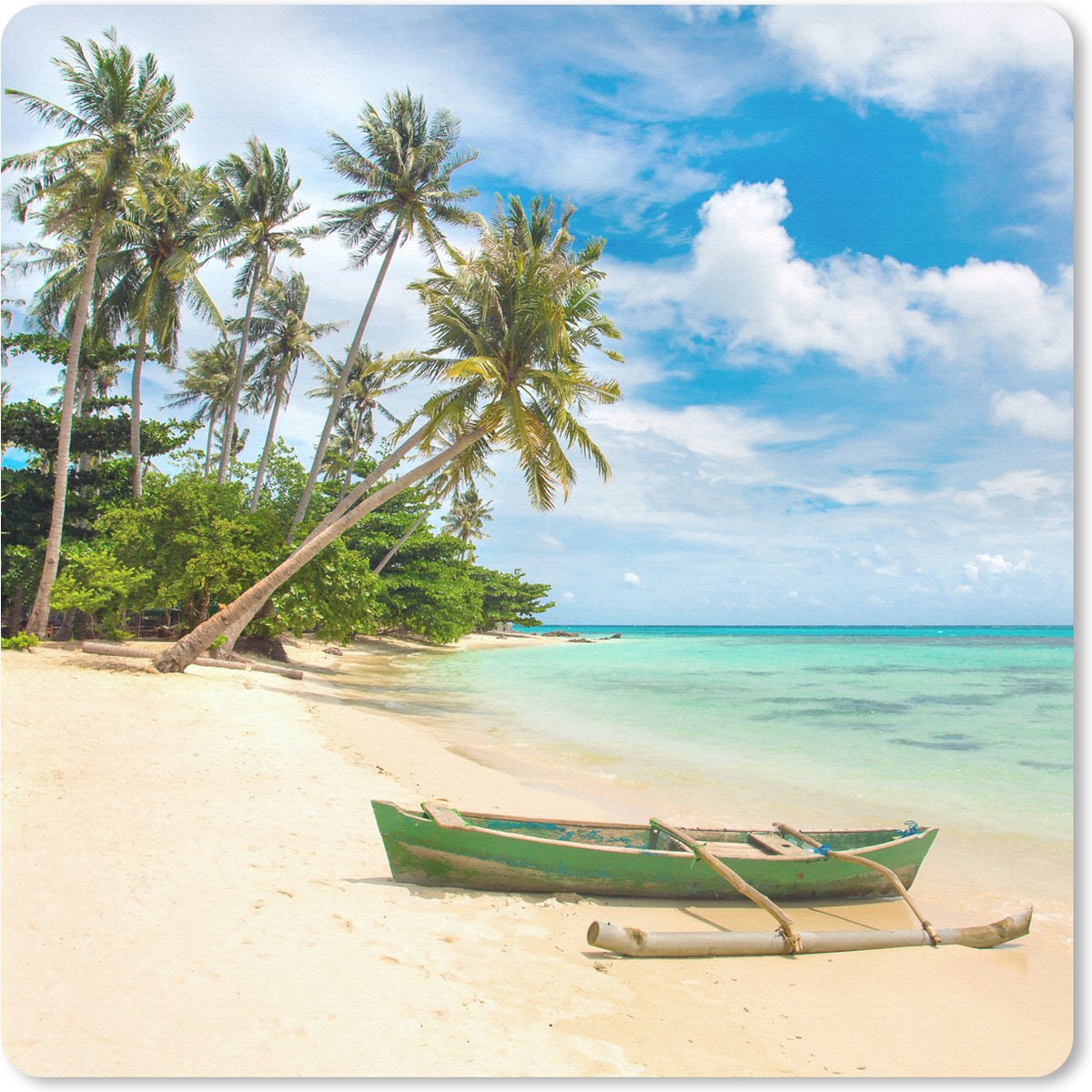Muismat 30x30 cm - Mousepad Strand - Kano - Palmboom - Tropical - Muismatten