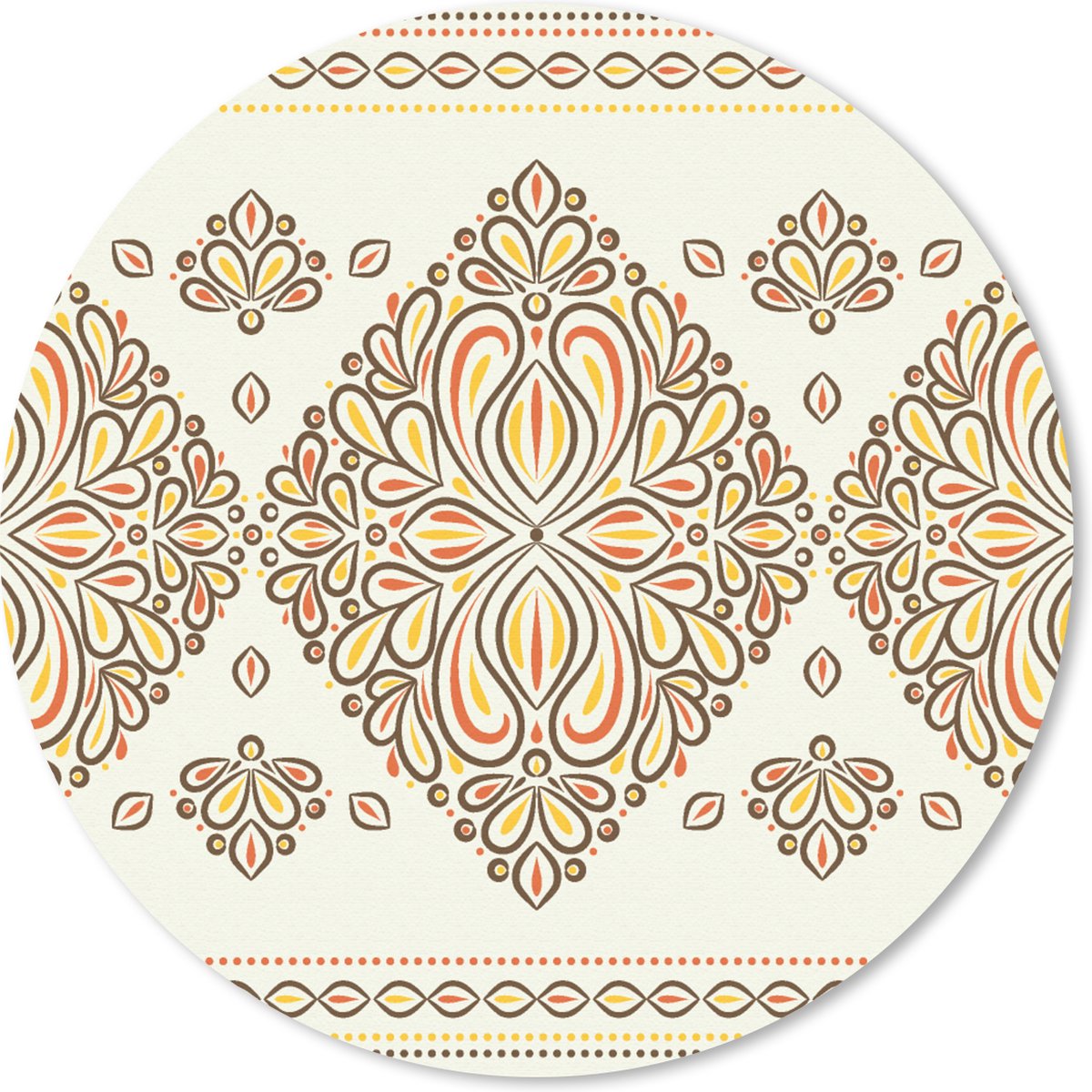 Muismat rond 50x50 cm - Mousepad Boho - Goud - Design - Luxe - Ronde muismatten