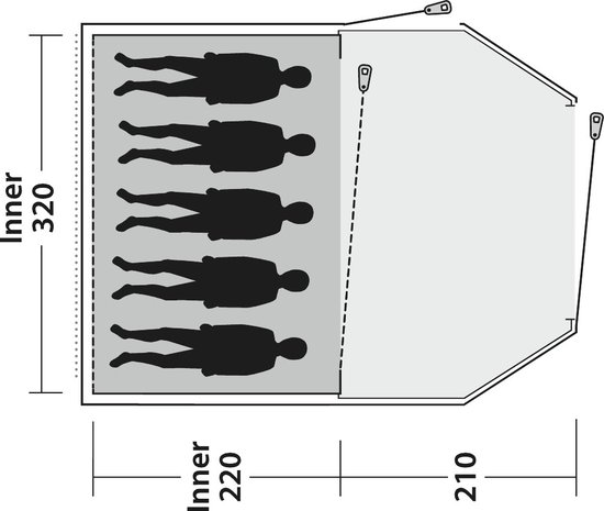 Outwell Earth 5- Tunneltent-5 persoons- stahoogte van Outwell — afbeelding 5