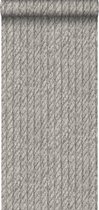 ESTAhome behang touw-motief donkergrijs - 138248 - 53 cm x 10,05 m