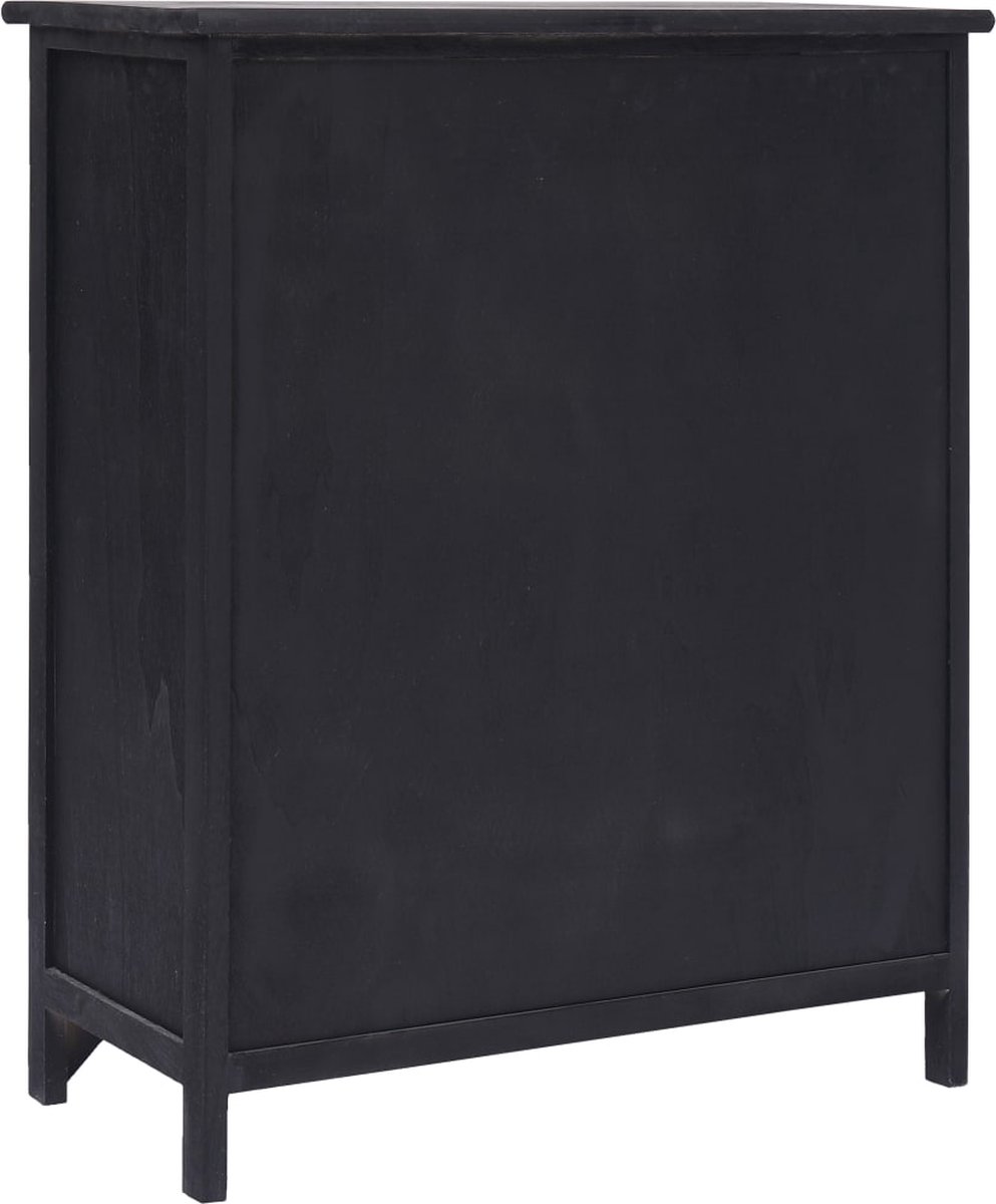 Rebecca Narrow bedside table, small chest of drawers, 3 drawers, shabby white light brown, paulownia wood, for bathroom bedroom - Dimensions: 65 x 30 x 30 cm (HxWxD) - Art.RE6620