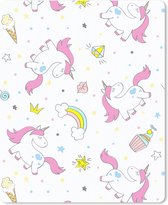Muismat - Mousepad - Unicorn - Regenboog - Patroon - 19x23 cm - Muismatten
