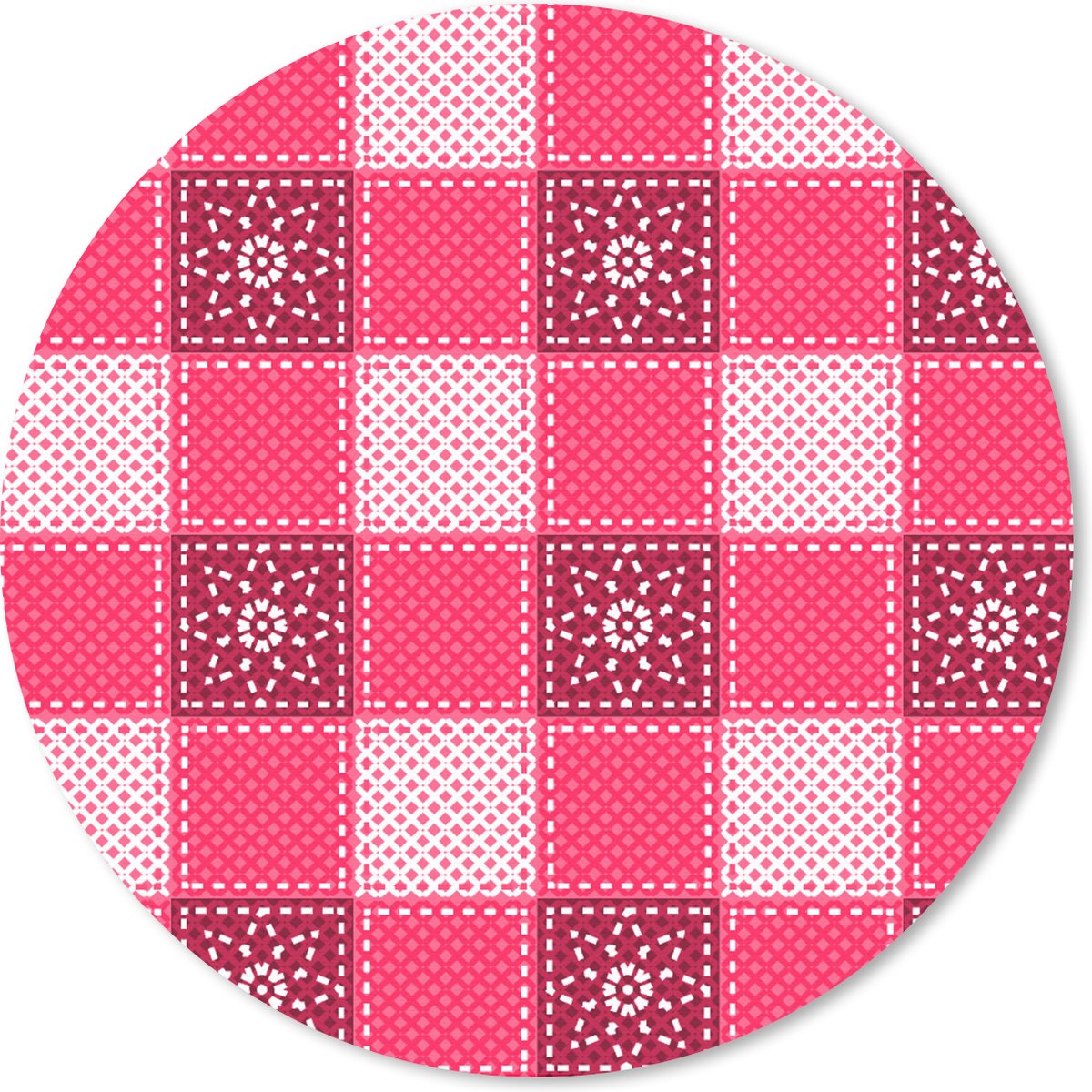 Muismat rond 30x30 cm - Mousepad Roze - Patronen - Bloemen - Ronde muismatten