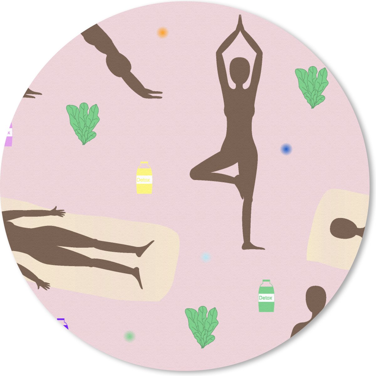 Muismat rond 30x30 cm - Mousepad Yoga - Zen - Patronen - Ronde muismatten