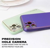 Apple iPhone 14 Pro Blauw Back Cover Luxe High Quality Leather Case | Camera beschermend hoesje