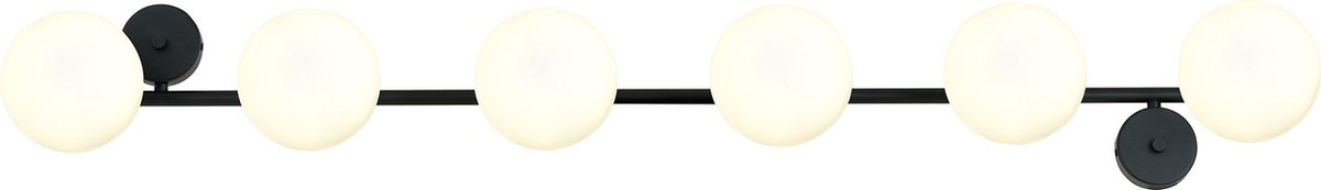 Emibig - Wandlamp Gia 6 Zwart/Opaal 122 cm