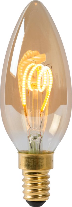 Lucide C35 Filament lamp - Ø 3,5 cm - LED Dimb. - E14 - 1x3W 2200K - Amber cadeau geven