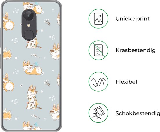 Coque Xiaomi Redmi 5 - Motif - Chien - Corgi - Garçons - Filles - Enfants - Kids - Coque de téléphone en Siliconen