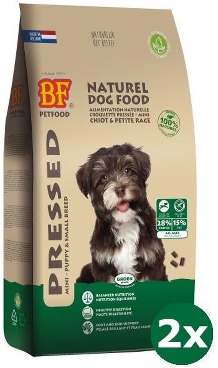Biofood 2x5 kg Biofood geperst puppy en kleine rassen hondenvoer