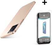 Shieldcase Ultra thin case geschikt voor Apple iPhone 12 Pro Max - 6.7 inch - goud + glazen Screen Protector