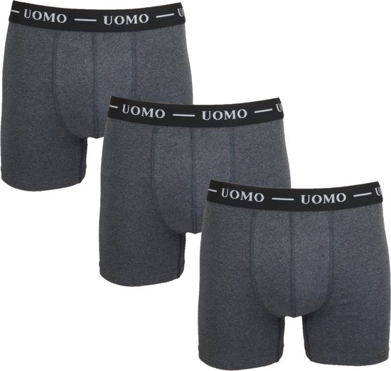 UOMO 3-Pack heren boxershorts Antraciet - maat XXL