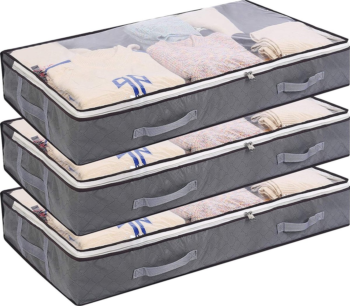 SVITA Set van 3 opbergtassen M opvouwbare commode Raamgrepen SVITA Set van 3 opbergtassen M opvouwbare commode Raamgrepen