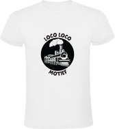 Loco Motief Heren T-shirt | Trein | Rijtuig | Locomotief | Spoor | Spoorwegmateriaal | Treinwagon | Stoomtrein | NS | Wit