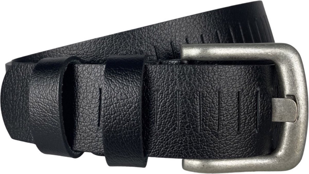 Schöneberger Trachten Couture Heren klederdrachtriem van leer, leren broek riem met hert koperen gesp, leren riem Loris, bruin, taille maat 110 (54-56