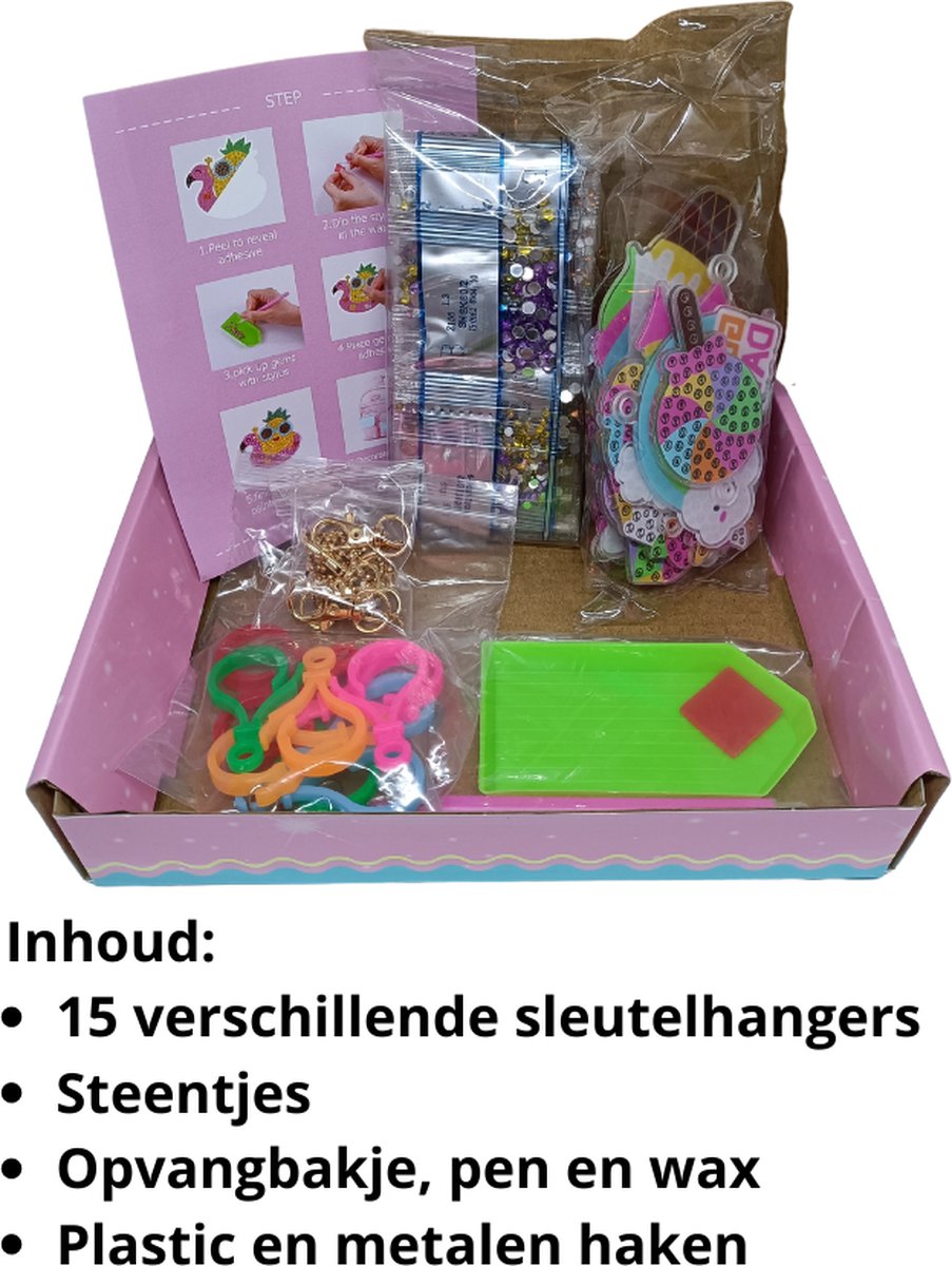 Diamond Painting voor kinderen, 5D Diamond Painting set voor kinderen, knutselen, je eigen diamond painting-sleutelhanger, diamond painting voor knutselen, meisjes, 6, 7, 8, 9, 10, 11, 12 jaar Diamond Painting voor kinderen, 5D Diamond Painting set voor kinderen, knutselen, je eigen diamond painting-sleutelhanger, diamond painting voor knutselen, meisjes, 6, 7, 8, 9, 10, 11, 12 jaar