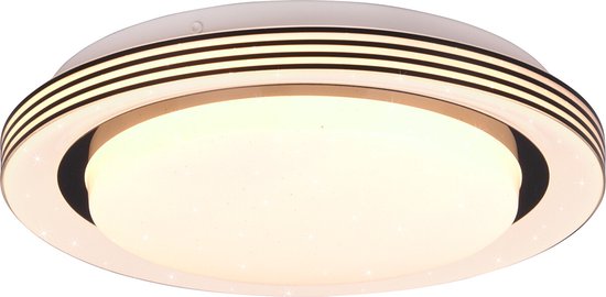 Reality - LED Plafondlamp - Plafondverlichting - 10.5W - Aanpasbare Kleur - Afstandsbediening - Dimbaar - Sterlicht - Rond - Zwart - Kunststof