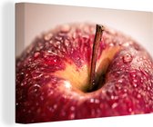 Canvas Schilderij Fruit - Appel - Water - 90x60 cm - Wanddecoratie