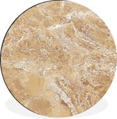 WallCircle - Wall Circle - Wall Circle - Marbre - Wit - Marron - Aluminium - Dibond - 30x30 cm - Intérieur et Extérieur