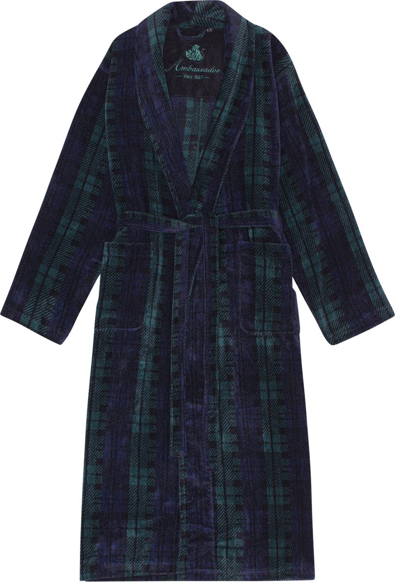 Tartan Heren Badjas Ambassador 1867 - Bio Katoen - Maat M