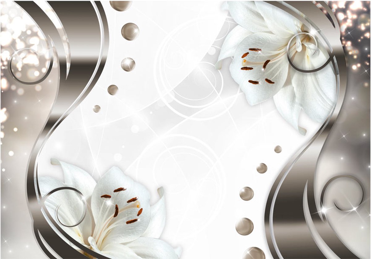 Fotobehangkoning - Behang - Vliesbehang - Fotobehang - Two ladies - Bloemen - Luxe - 400 x 280 cm