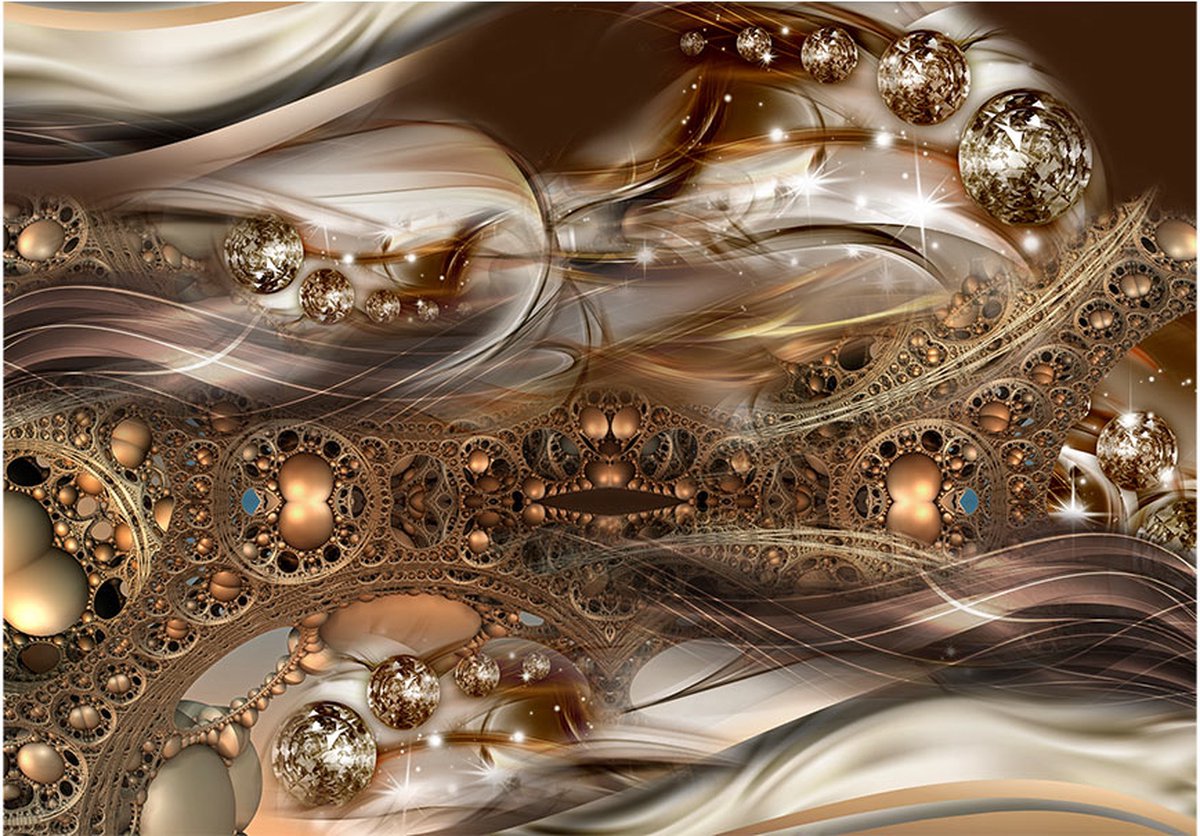 Fotobehangkoning - Behang - Vliesbehang - Fotobehang Diamanten en Juwelen - Luxe - Hotel Chique - Jewel of Bronze - 400 x 280 cm