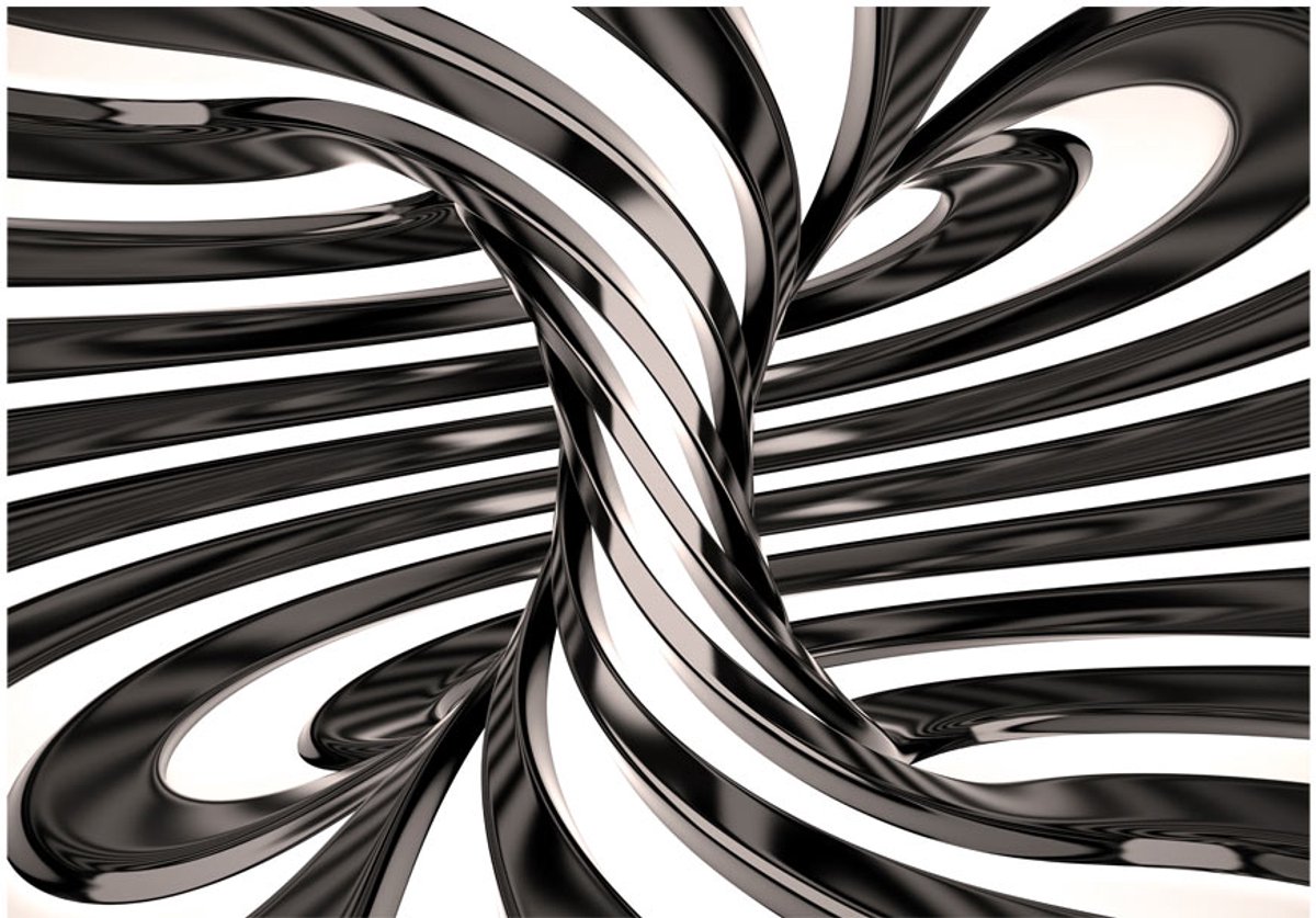 Fotobehang - Black and white swirl.