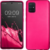 kwmobile telefoonhoesje geschikt voor Samsung Galaxy A71 - Hoesje voor smartphone - Back cover in metallic roze