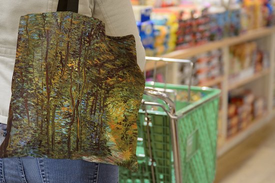 MuchoWow® Sac bandoulière - Sac de plage - Big Shopper - Sac shopping - Dans la forêt - Vincent van Gogh - 45x45 cm - Sac en coton