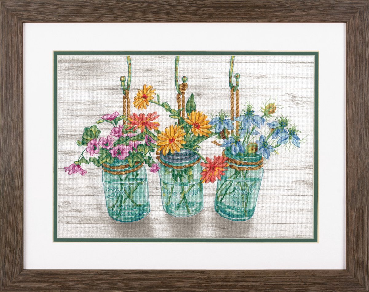 Dimensions Flowering Jars borduren (pakket)