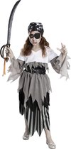 FUNIDELIA Zombie Piraat Kostuum Voor voor meisjes - Maat: 122 - 134 cm - Zwart