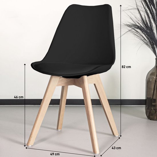 REKE - Chaise de salle à manger - Chaise baquet avec siège rembourré -  Zwart | bol.com