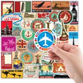 100 reizen en landen Sticker-Stickers voor laptop,koffers,koelkasten, kleerkasten, muren-watertight en weerbestendig