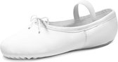 Balletschoenen meisje “Elite“ | WIT | Professionele leren balletschoen | Met hele suède zool | Ballet schoen met doorlopende zool | Maat 36
