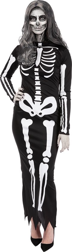 FUNIDELIA Déguisement squelette Elegant femme - Taille : S - M - Zwart
