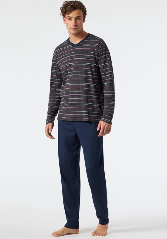 Schiesser – Fashion Nightwear - Pyjama – 178103 – Dark Grey Stripe - 50