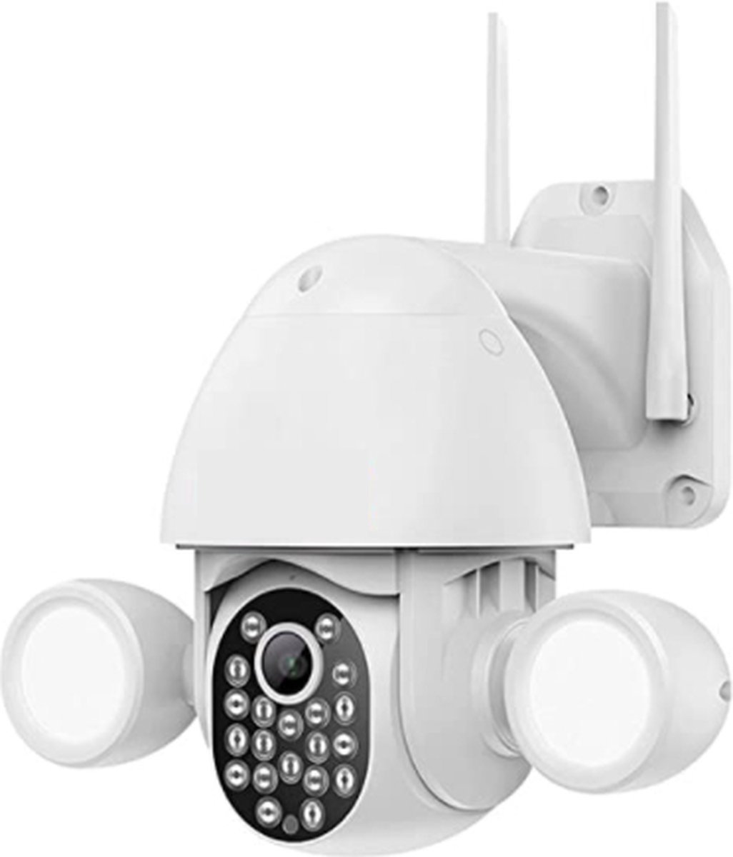 DrPhone IPCAM6 - 355° PTZ Beveiliging Camera – Floodlight - CCTV – 2MP Full HD 1080P – Bewegingssensor – Waterdicht - Tuya Mobiele Applicatie Bediening