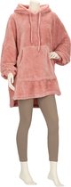 Apollo - Oversized Hoodie Dames - Roze - Effen - One Size - Hoodie dames - Hoodie deken