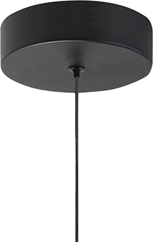 Sierlijke hanglamp Dynasty | 1 lichts | zwart / transparant | glas / metaal | Ø 26 cm | eetkamer / eettafel / woonkamer lamp | modern / sfeervol design